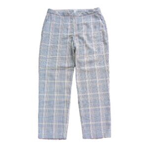 H&M Size 12 Black Brown Plaid Print Stretchy Business Casual Dress Pants